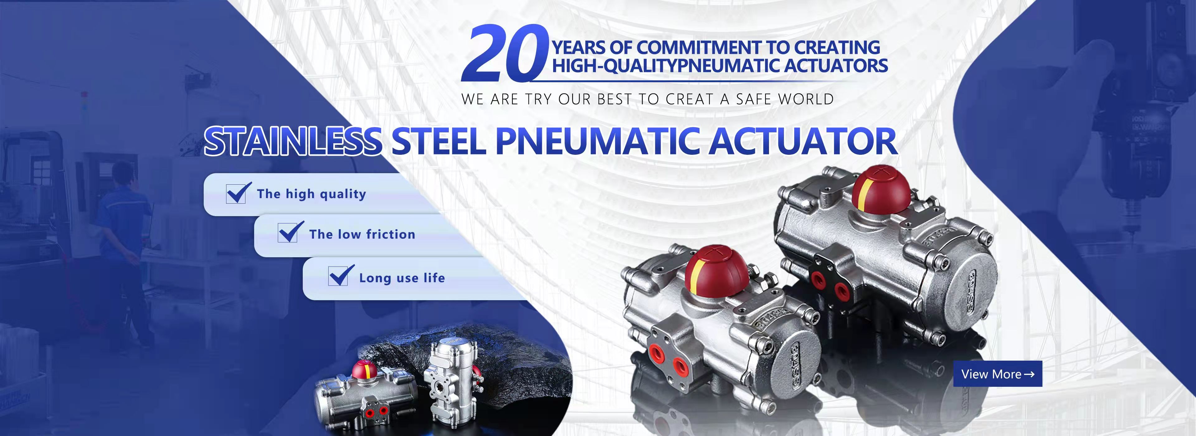 Hindi kinakalawang na Steel Pneumatic Actuator